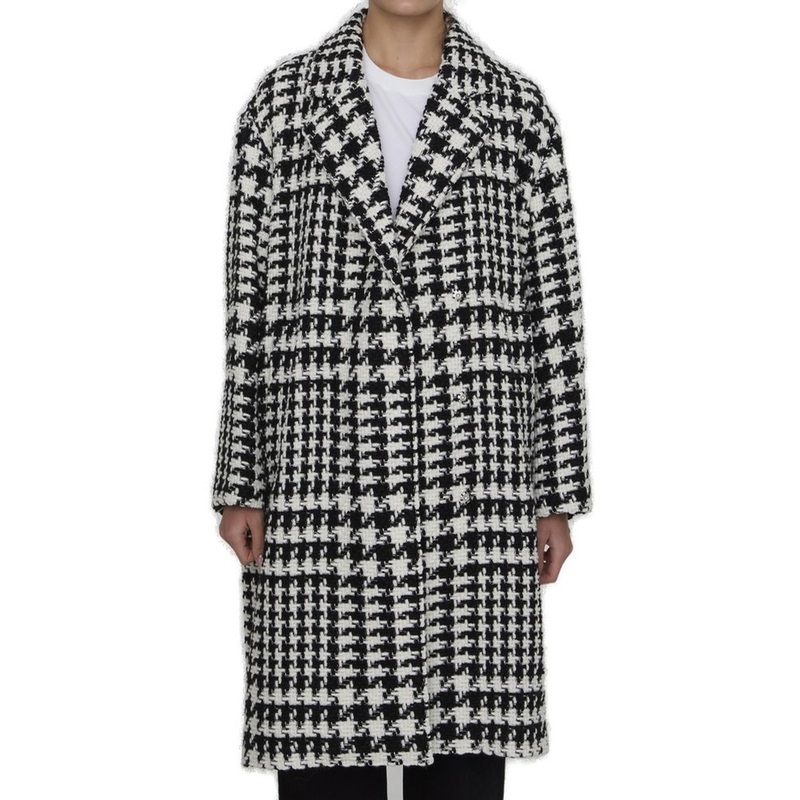 Dolce & Gabbana Prince Of Wales Press-Stud Fastened Coat