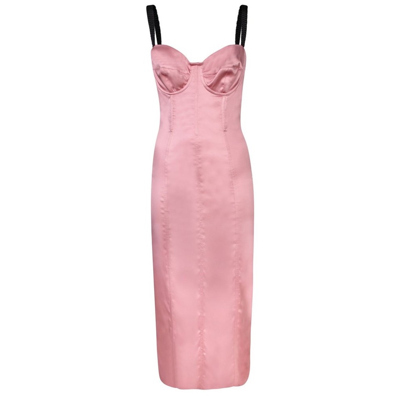 Dolce & Gabbana Satin Calf-Length Corset Dress