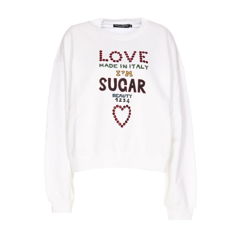 Dolce & Gabbana Slogan Printed Jersey Sweatshirt