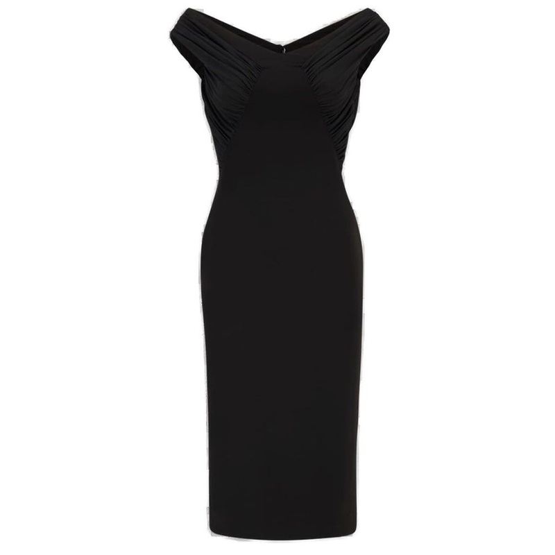 Dolce & Gabbana Wide Neck Fitted Midi Dress