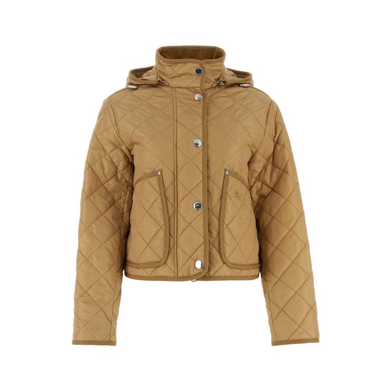 Burberry Diamond-Quilted EKD Embroidered Hooded Jacket