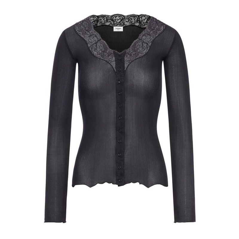 Saint Laurent Laced Button-Up Cardigan