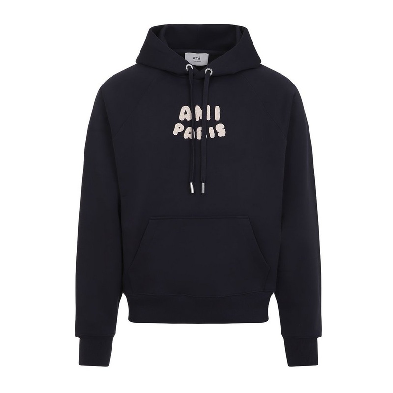 AMI Paris Ami de Coeur Logo Patch Drawstring Hoodie