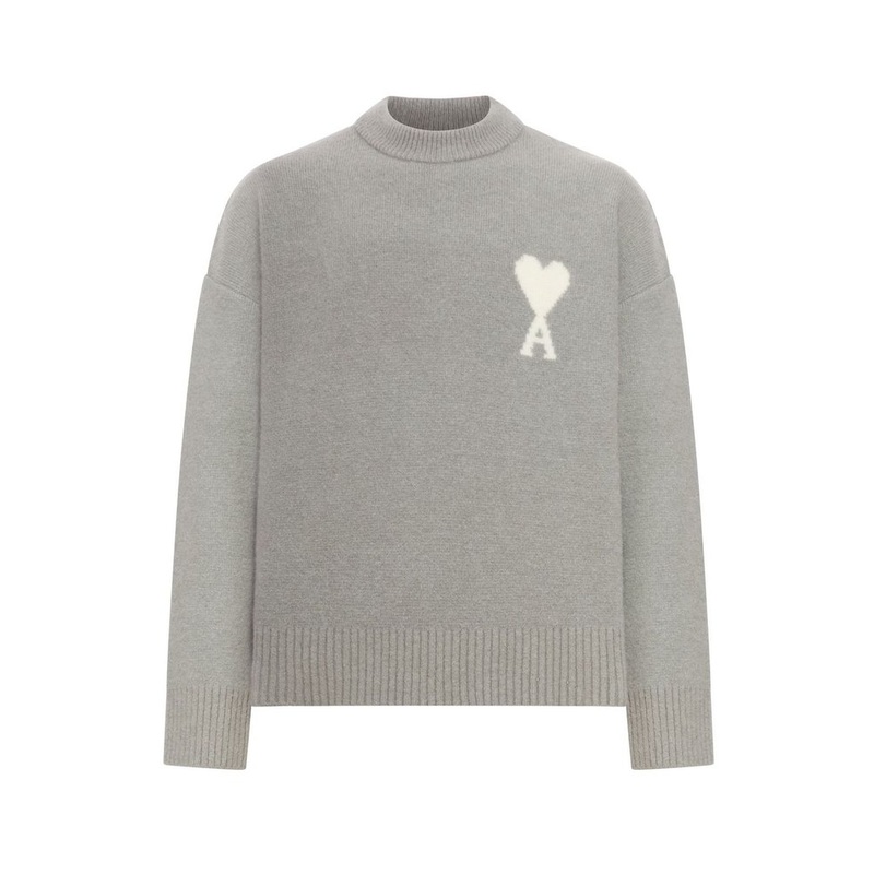 AMI Paris Logo Detailed Crewneck Jumper