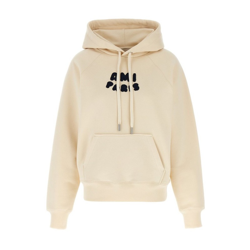 AMI Paris Logo Patch Drawstring Hoodie