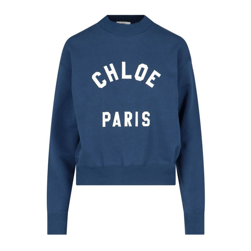 Chlo Logo Printed Mock-Neck Sweatshirt
