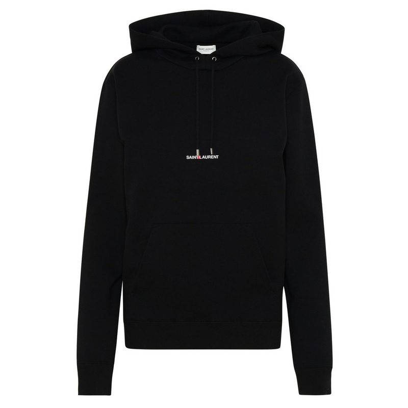 Saint Laurent Logo Printed Drawstring Hoodie