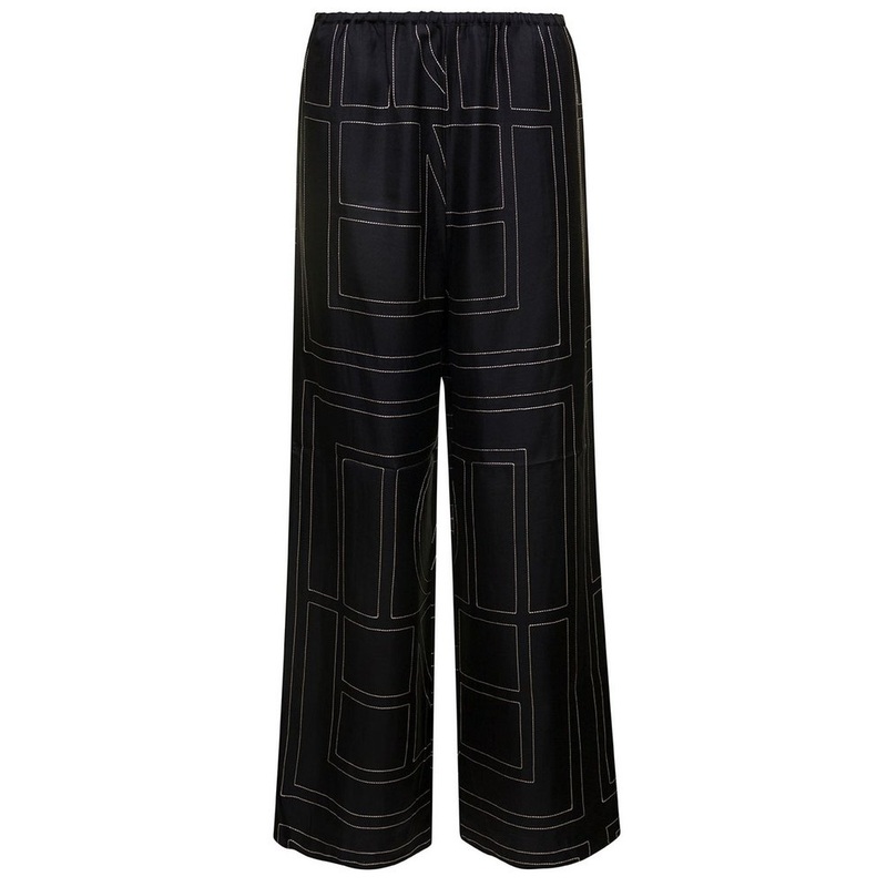 Totme Monogram Patterned Wide-Leg Pants