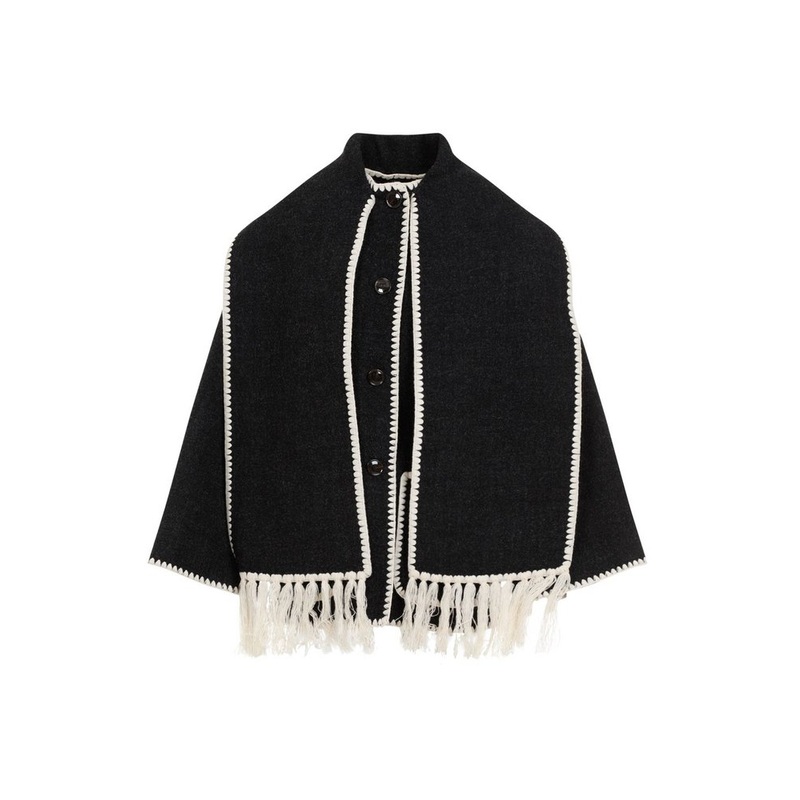 Totme Scarf Detailed Fringed-Edge Coat